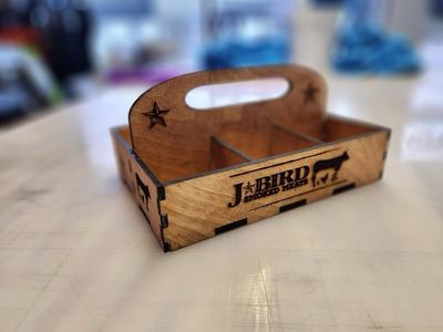 J-Bird. Laser-engraved caddy