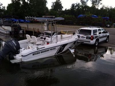 Keego Harbor Police. Marine lettering
