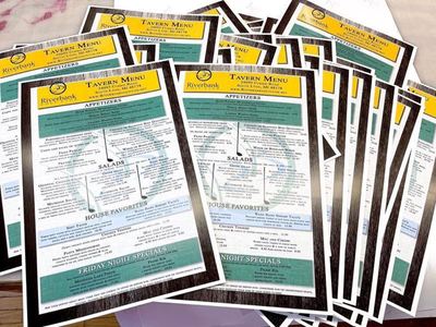 Tavern. Printed menus