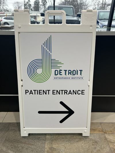Detroit Orthopaedic Institute. A-frame sign