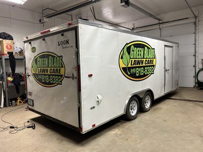 Green Blade Lawn Care. Trailer graphics